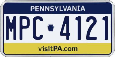 PA license plate MPC4121