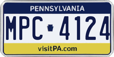PA license plate MPC4124
