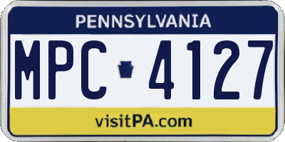 PA license plate MPC4127
