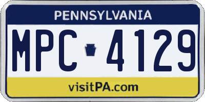 PA license plate MPC4129
