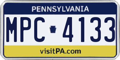 PA license plate MPC4133