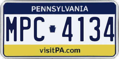 PA license plate MPC4134