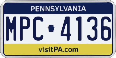 PA license plate MPC4136