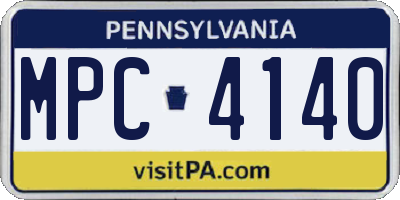 PA license plate MPC4140