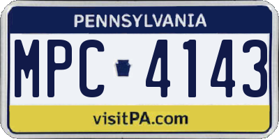 PA license plate MPC4143