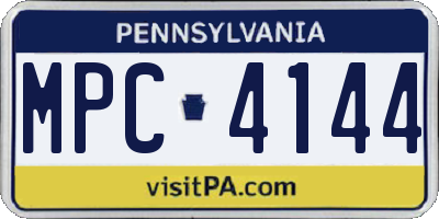 PA license plate MPC4144