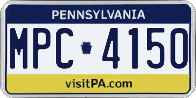 PA license plate MPC4150