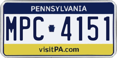 PA license plate MPC4151