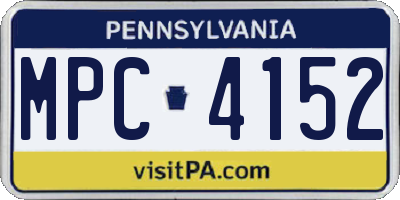 PA license plate MPC4152