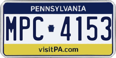 PA license plate MPC4153