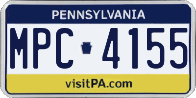 PA license plate MPC4155