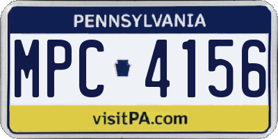 PA license plate MPC4156