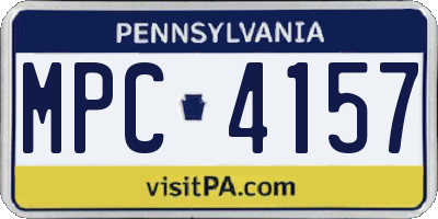PA license plate MPC4157