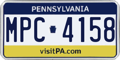 PA license plate MPC4158