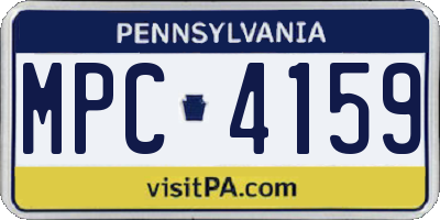 PA license plate MPC4159