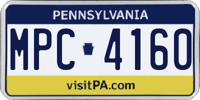 PA license plate MPC4160