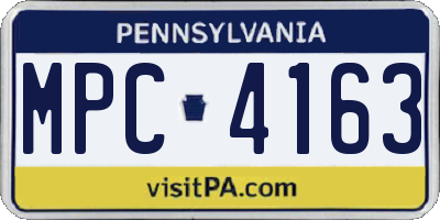 PA license plate MPC4163