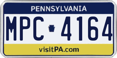 PA license plate MPC4164