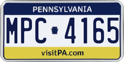 PA license plate MPC4165