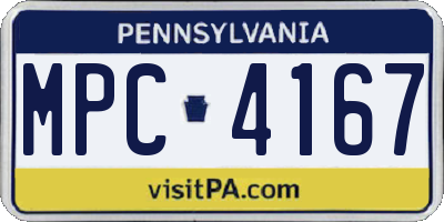 PA license plate MPC4167