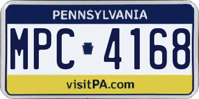 PA license plate MPC4168
