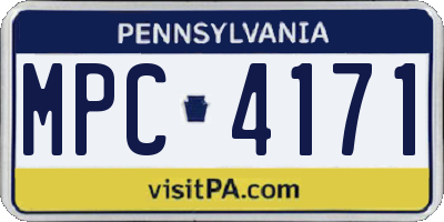PA license plate MPC4171