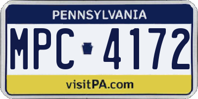 PA license plate MPC4172
