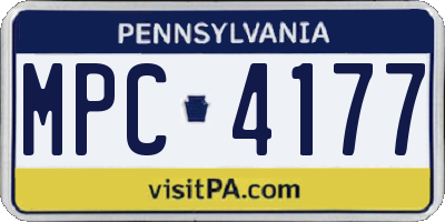 PA license plate MPC4177