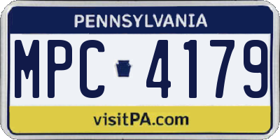 PA license plate MPC4179