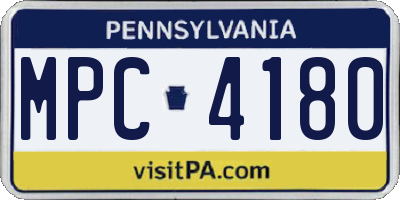 PA license plate MPC4180