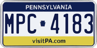 PA license plate MPC4183