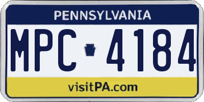 PA license plate MPC4184