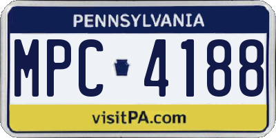 PA license plate MPC4188