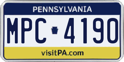 PA license plate MPC4190