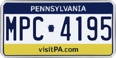 PA license plate MPC4195
