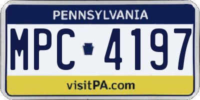 PA license plate MPC4197