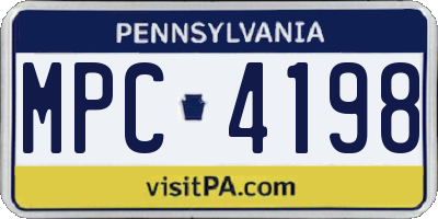 PA license plate MPC4198