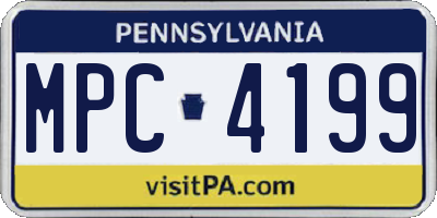 PA license plate MPC4199