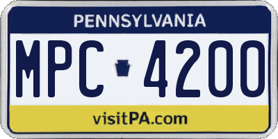 PA license plate MPC4200