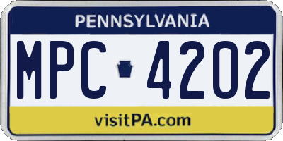 PA license plate MPC4202
