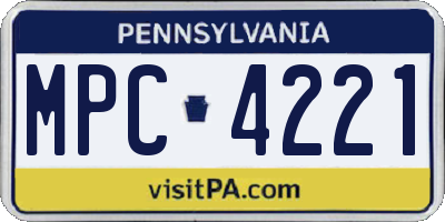 PA license plate MPC4221