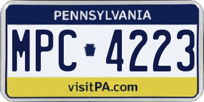 PA license plate MPC4223