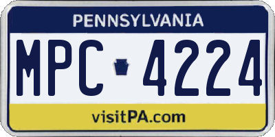PA license plate MPC4224