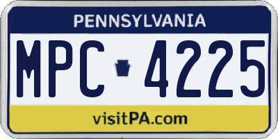 PA license plate MPC4225