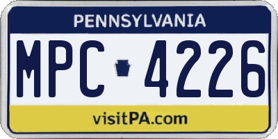 PA license plate MPC4226