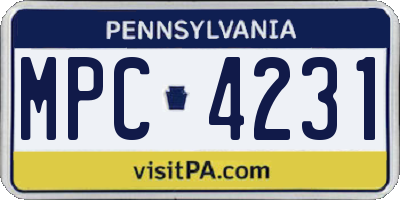 PA license plate MPC4231