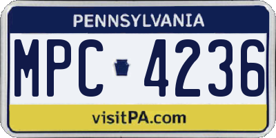 PA license plate MPC4236