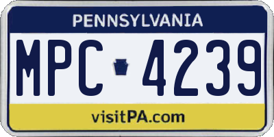 PA license plate MPC4239