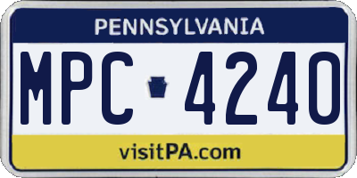 PA license plate MPC4240