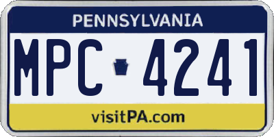 PA license plate MPC4241